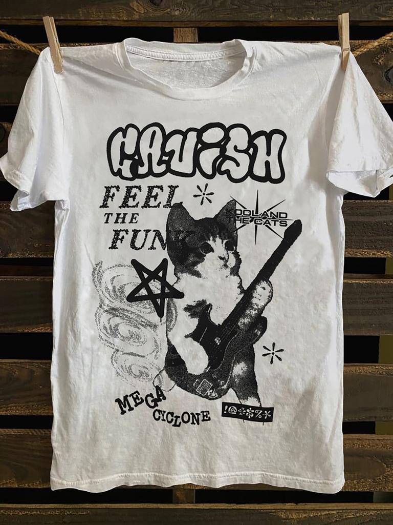 Vintage Old School Punk Rock Dark Style Hardcore Rap Portrait Slogan Skull Graphic T-Shirt Soft Cotton Casual Men'S T Shirt