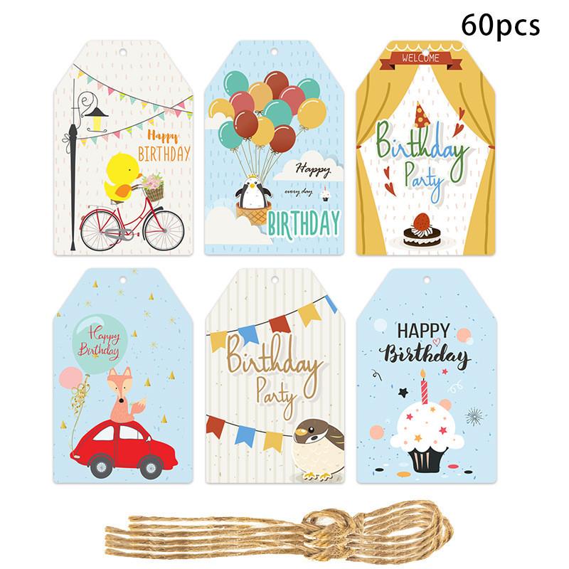 Decorations Birthday Party With Paper Hang Tags And 60pcs For Setup Venue