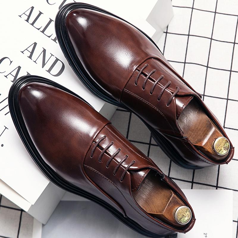 Trend Men'S Dress Shoes Business Party Oxford Weddind Leather Shoes For Men Social Brogues Men'S Formal Leather Shoes