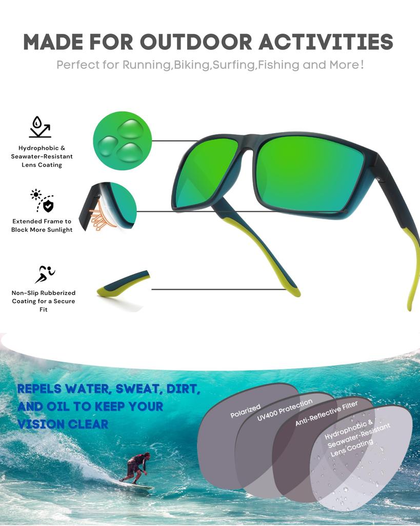 PRIVEL TR90 XXL Oversized 159mm Sports Polarized Sunglasses with Big Wide Head for Outdoor and Rubber Black Polarized Extra Large Fit Men's