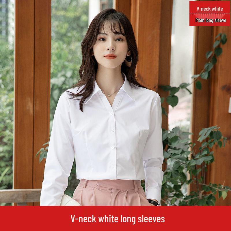 Damska Formalna Bluzka do Pracy - Opcje Długi/Krótki Rękaw w Kolorach Białym, Czarnym, Niebieskim na Wiosnę i Jesień