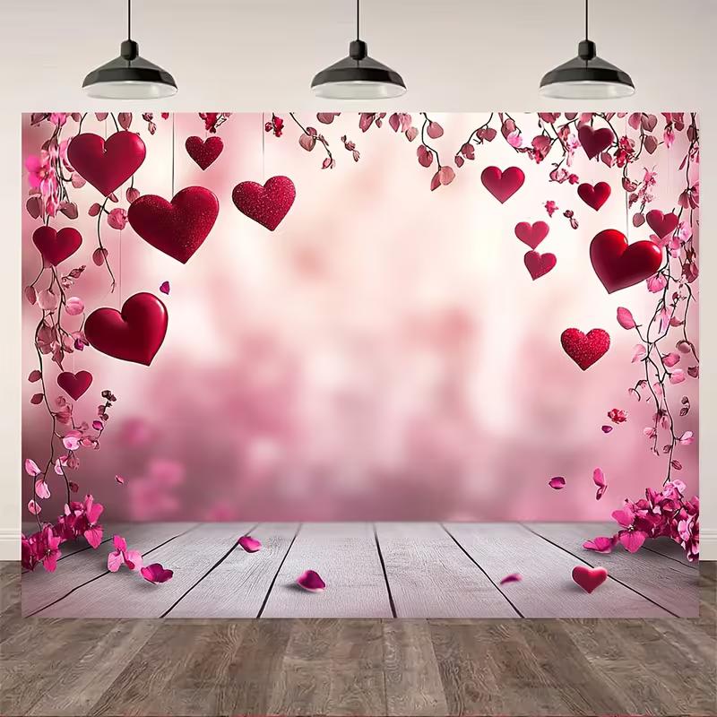 2D Valentines Day Red Heart Backdrop for Wedding Photoshoot