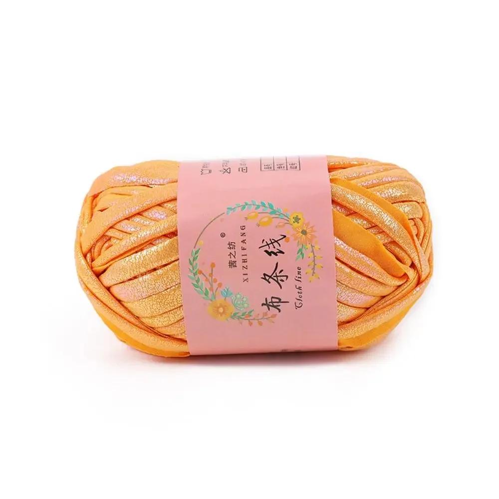 100g Imitationsläder Glänsande Virkgarn DIY Handstickningsgarnnystan För Väska Filt Kudde T-shirt Stickning Virkgarn