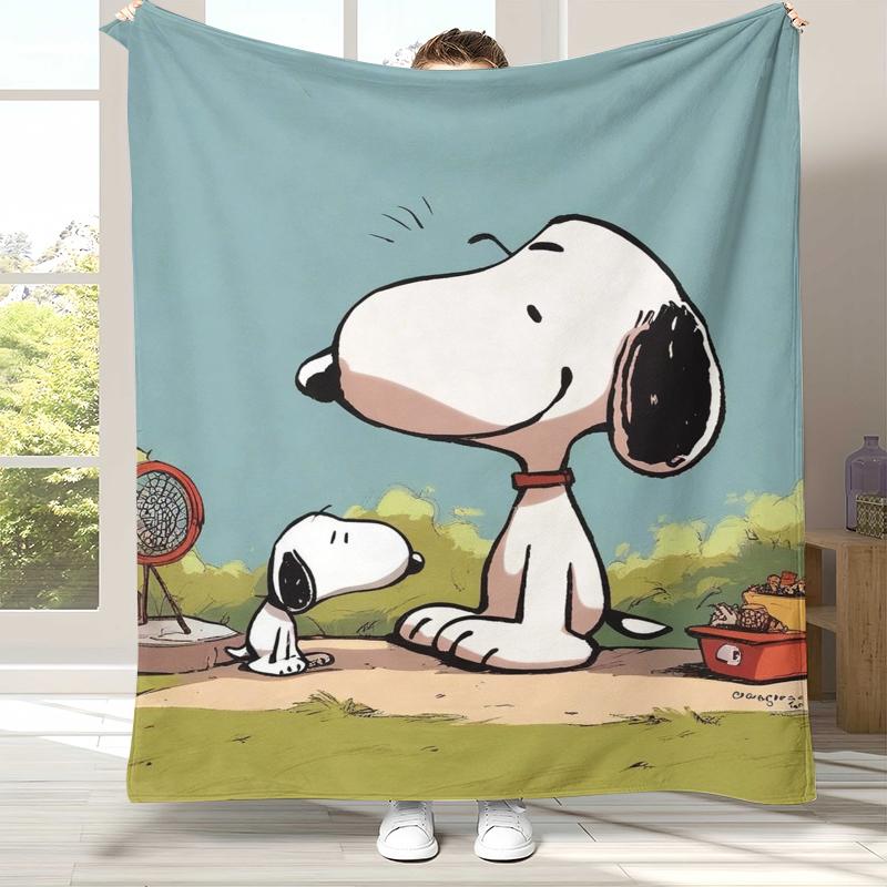 Süßer Snoopy Hunde Cartoon Flanelldecke, Ultra Weiche Warme Plüschdecke für Zuhause Schlafzimmer Bett Sofa Abdeckung Camping Picknick Geschenk