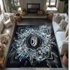 Juventus FC bedruckter Flanell-Teppich rutschfest weicher Polyester-Bodenbelag Indoor-Dekormatte für Schlafzimmer Wohnzimmer Sofa