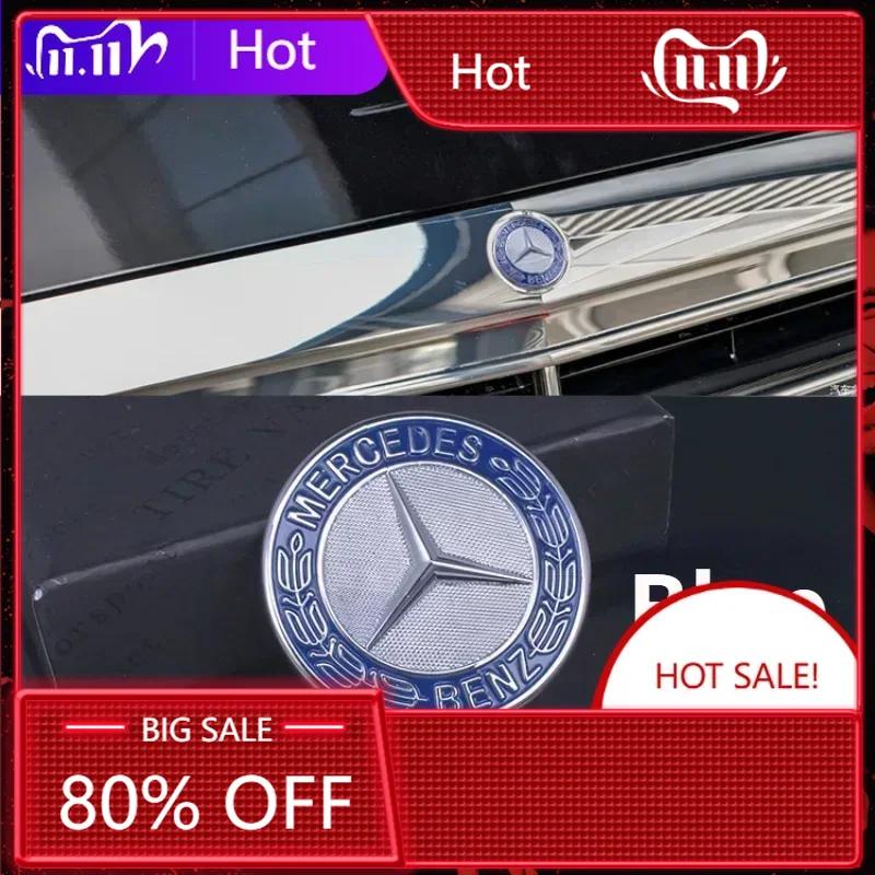 WXUKM1 C200 E200 For Mercedes Benz 38mm 42mm ABS Car Hood Sticker Car Front Grilled Cover Emblem Accessory for Mercedes Benz W203 W204