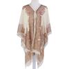 Elegant 2018 Women Chiffon Blouse Coat With Boho Floral Design For Beach Cover Up