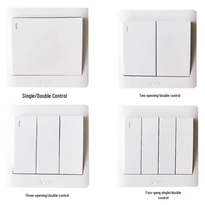 BULL 10A Wall Switch Socket Panel with Fluorescent Switch