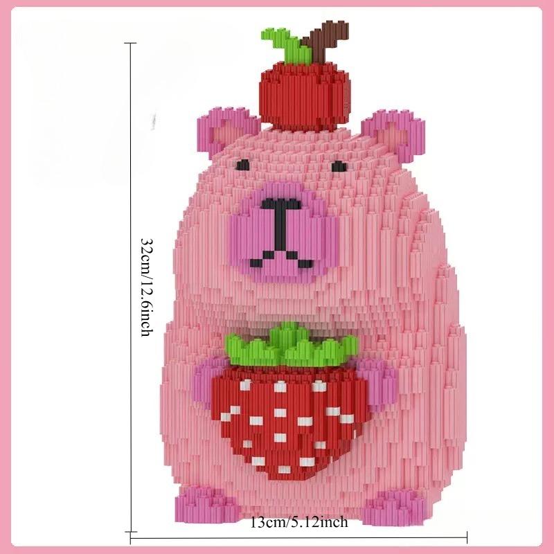 Cute Capibala Couple Building Blocks Toy Small Particle Bricks Children's Building Blocks Toy Boys and Girls Birthday Gifts