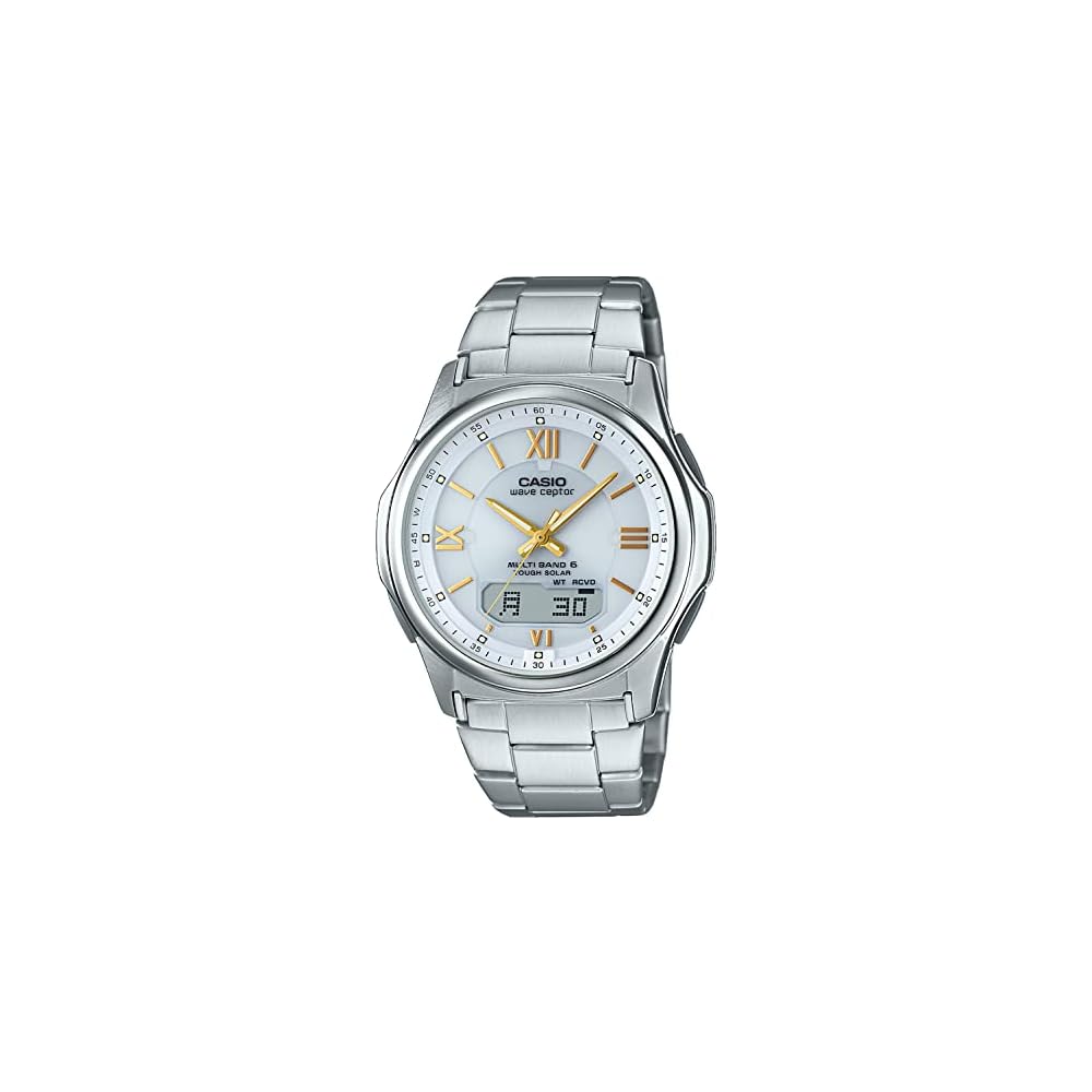 Мужские часы Casio Waveceptor Solar с радиоконтролем WVA-M630D-7A2JF, серебристый, нержавеющая сталь, водонепроницаемость 100 м