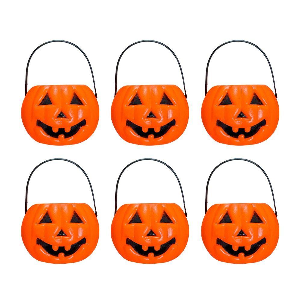 6PCS Set 6cm Size Halloween Pumpkin Jar With Lid Pumpkin Lantern  Home Decoration