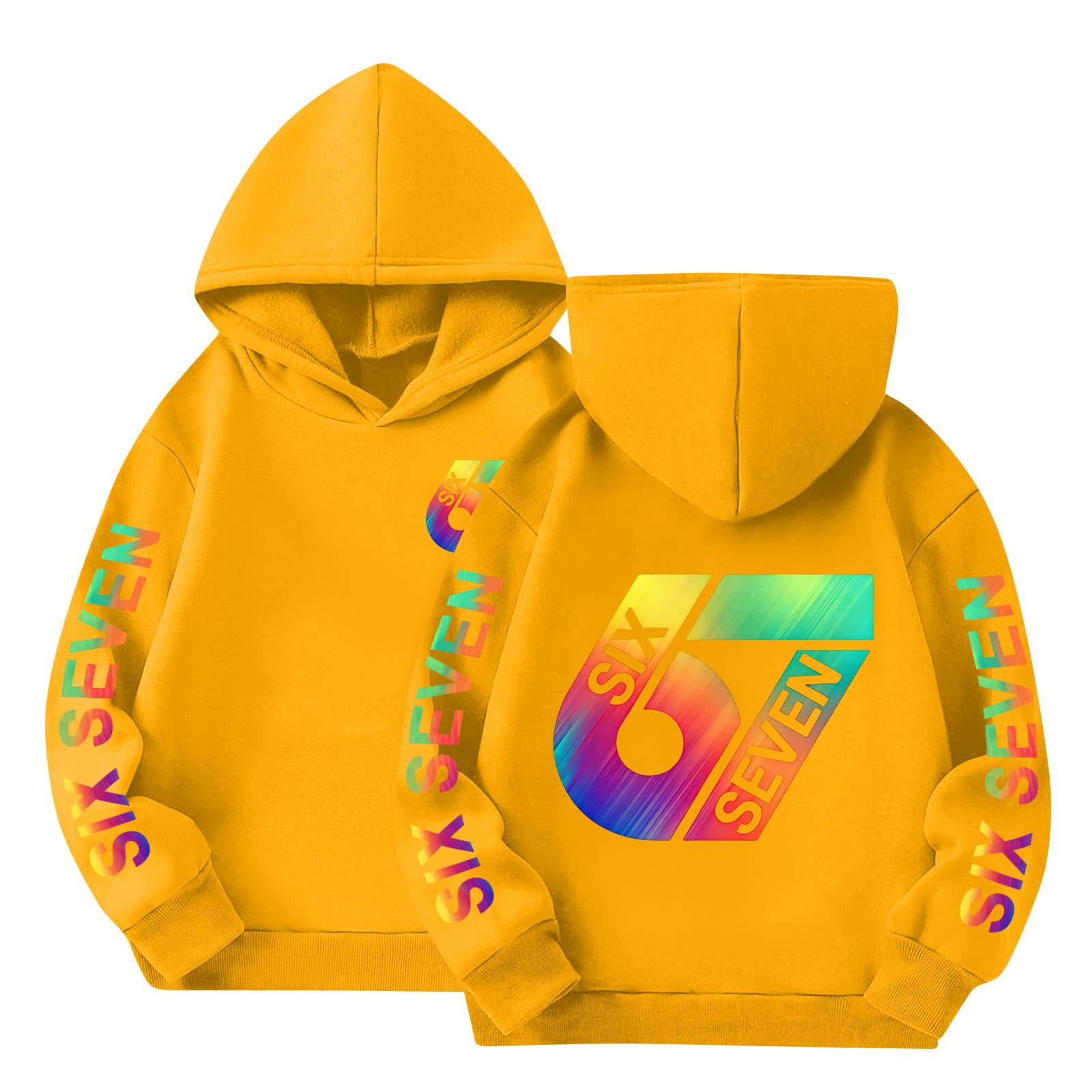 

Boys Printed Hooded Long-Sleeve Sweatshirt Casual Sports Comfort Sweatshirt 160 жовтий