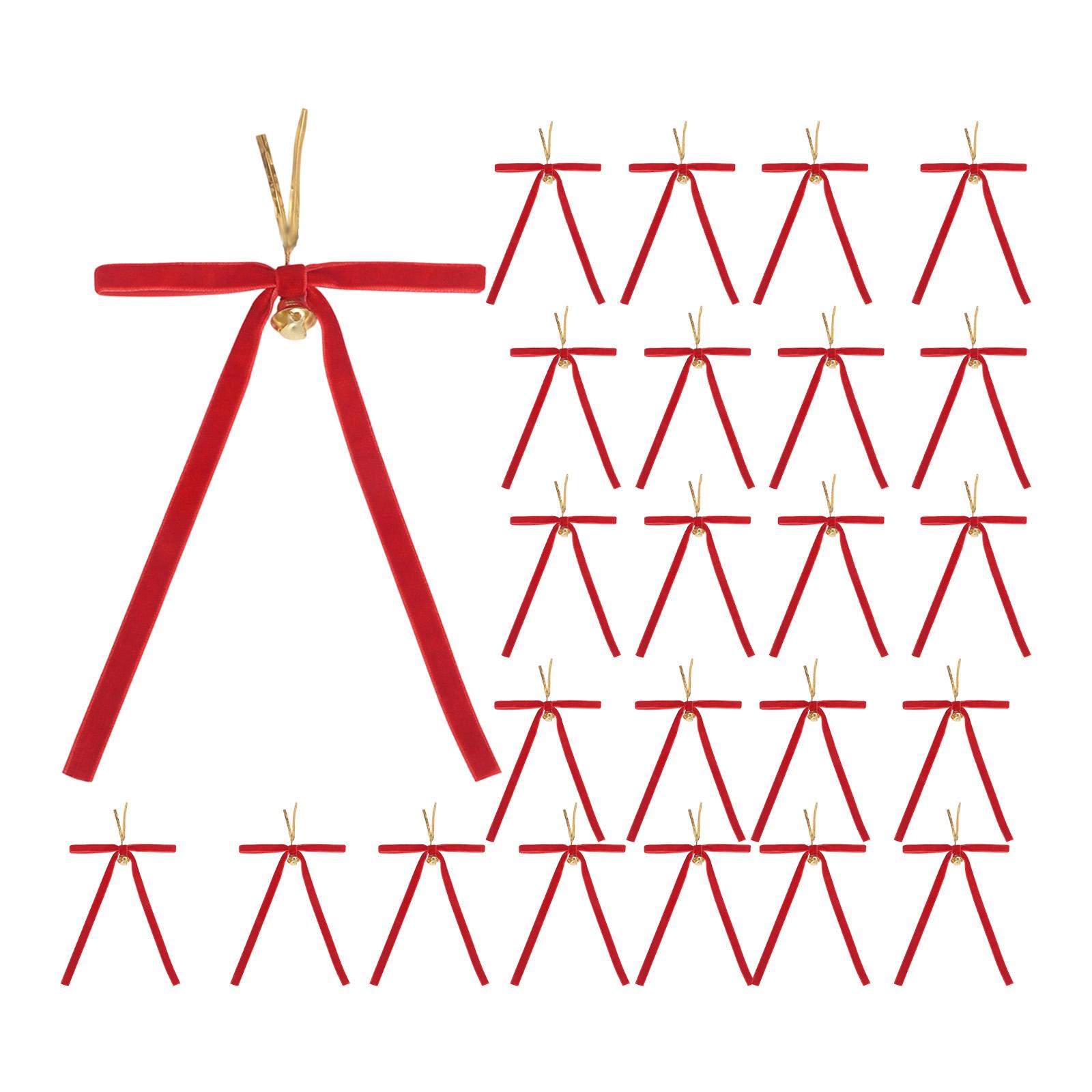 

24x Christmas Bows DIY Decor Multifunctional Novelty Decoration Bell Decorations for Bedroom Door Birthday Festival Holiday червоний