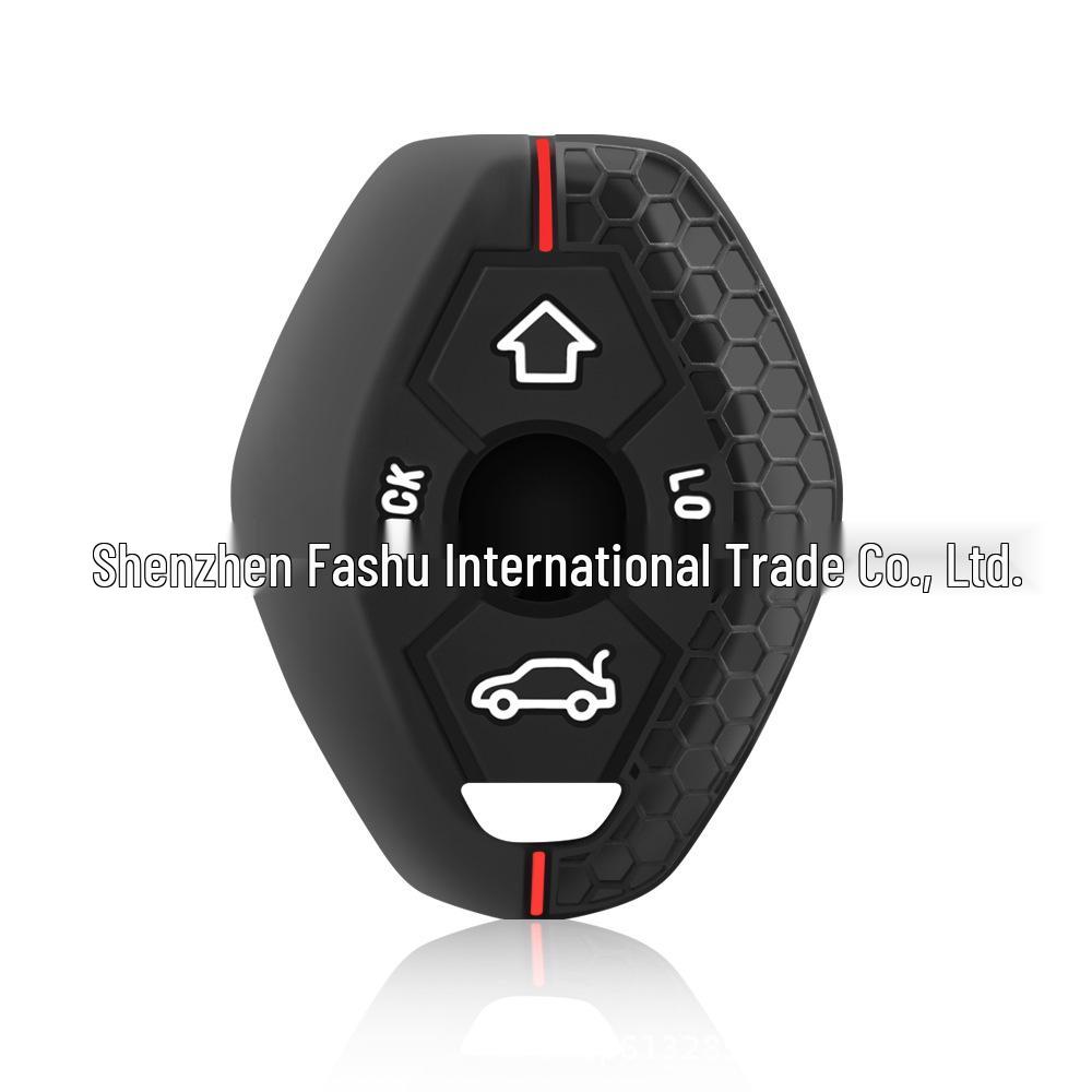 Silicone Key Case for BMW 3, 4, 5, 2 Series & M3 - Honeycomb Red Line Design