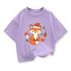 New Cute Cartoon Fox Printed Christmas Children's Gift T-shirt Summer Children's Short Sleeve Printed T-shirt  Kids Tops Clothes