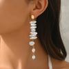 Fashion Pearl Flower Christmas Earrings Snowflake Design Irregular Christmas Tree Necklace White Long Tassel Earrings Women Gift