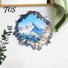 Modern Minimalist Room Decor Snow Peak Wall Sticker, 3D Landscape Decorative Decal, Durable Covering PVC Waterproof Window Film, for Living