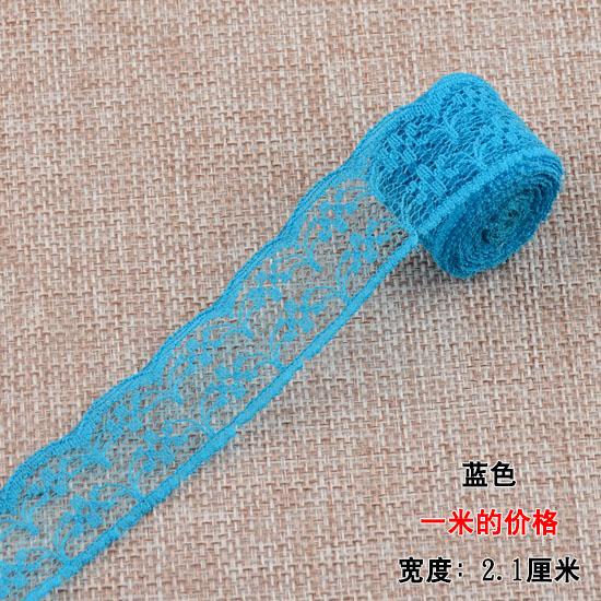 21mm woven cotton lace unilateral Handicrafts Embroidered Net trim DIY sewing curtain craft decoration   cotton trim lace ribbon