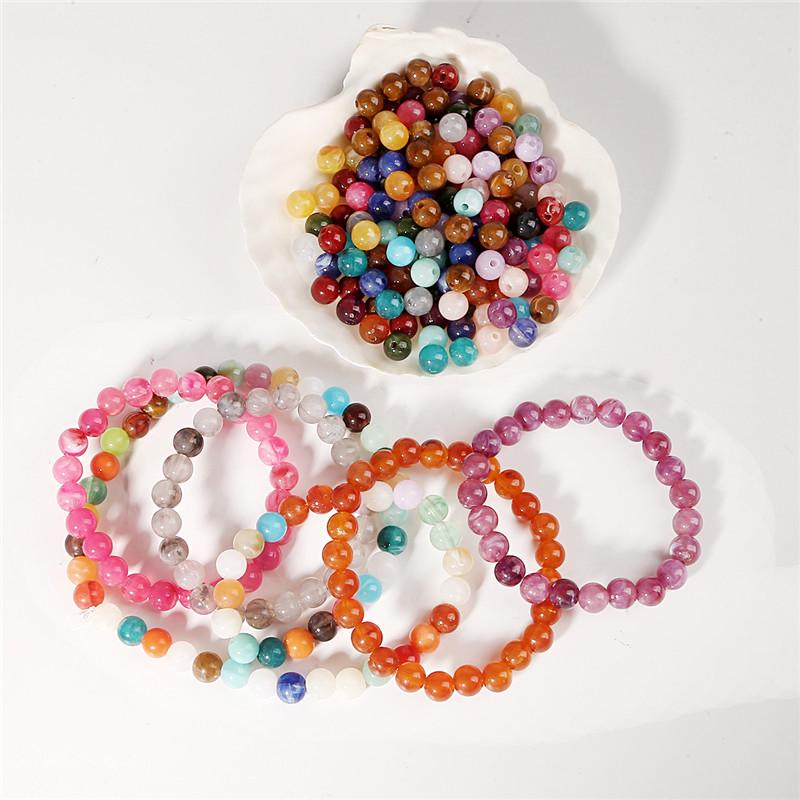 4100Pcs DIY Fashion Jewelry 6MM 8MM 10MM Acrylic Beads Round Shape 19 Colors Bracelet Department  Accessories