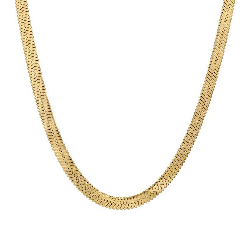 Stainless Steel Snake Chain Bracelet & Necklace for Men and Women - Electroplated Blade Design