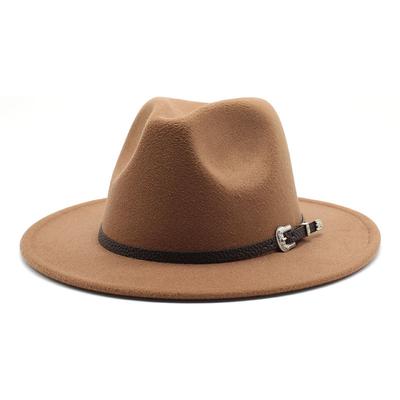 60Cm Head Circumference British Woolen Jazz Top Hat Big Eave Hat Men'S Fashion Flat Edge Hat Czy-005