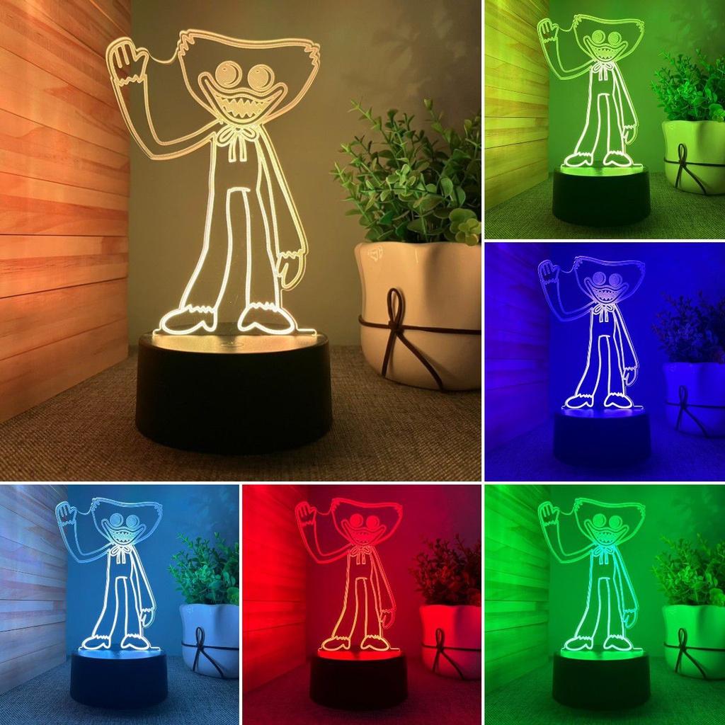 Playtime 3d Poppy Led 7 Colours Huggy Wuggy Night Light Model Birthday Decor