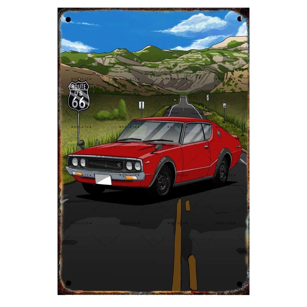 Plaque Metal Tin Signs Classic Cars Wall Decoration Vintage Art Posters Iron Painting for Man Cave Home Cafe Game Room Club Bar