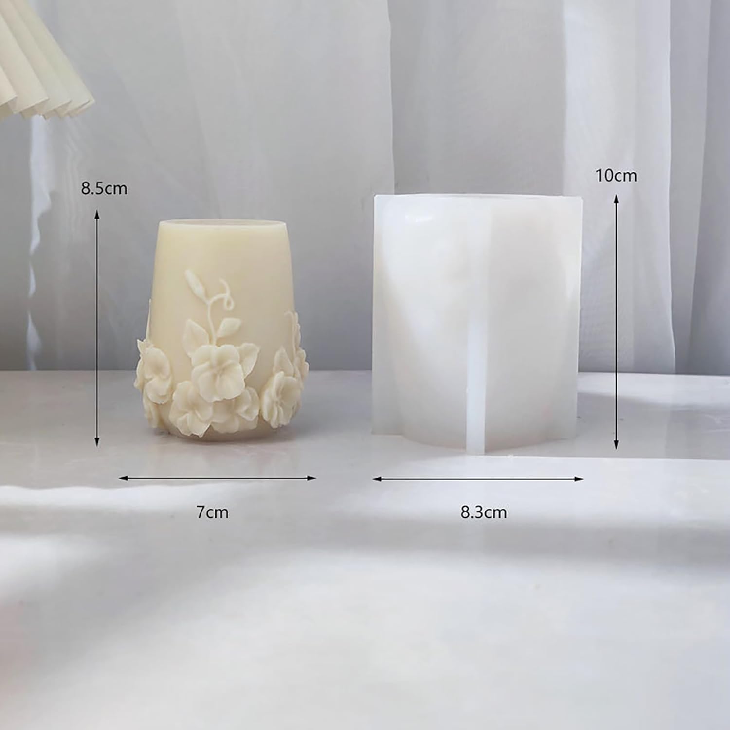

1 шт. Формы для свечей в бутылках Цилиндрическая форма для столба с цветком - Роза - Силиконовые формы для литья смолы для домашнего декора и изготовления свечей Волнистая спиральная форма белый