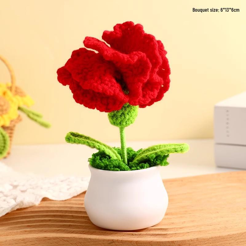Handgefertigte Sonnenblumen-Schreibtischdekoration - Gewebtes Blumenstrauß-Geschenk für Schüler & Mädchen