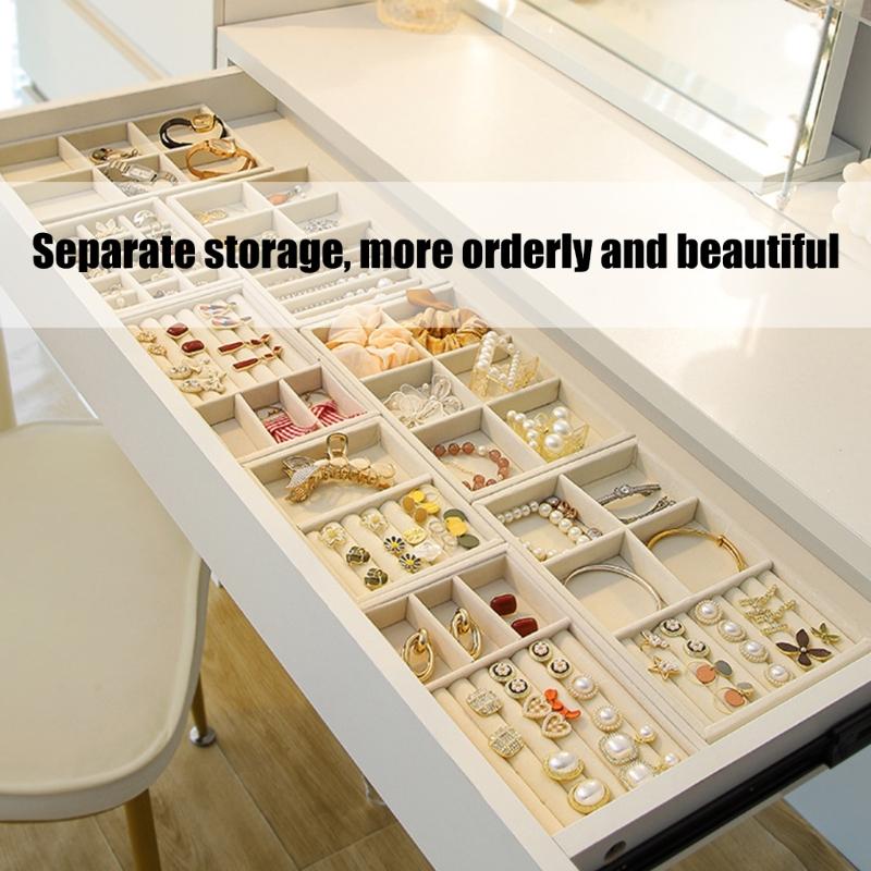 4er-Pack Samt Schmuck-Vitrine mit Schutzfutter Halskettenplatte für Halsketten Ohrring-Aufbewahrung Heimdekorationen