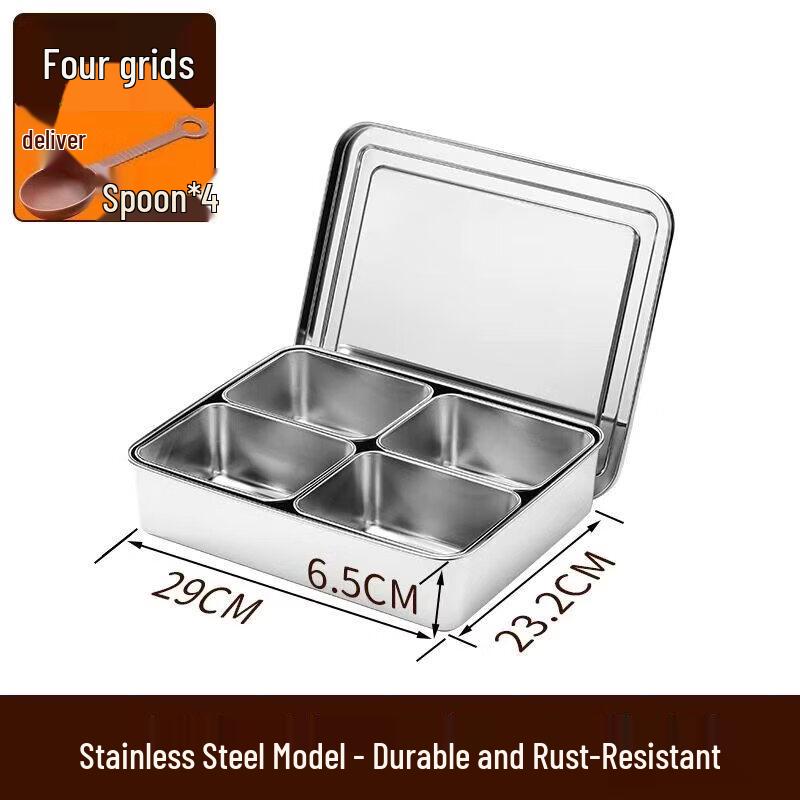 Commercial Stainless Steel Topping & Ingredient Box with Lid