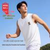 MINISO Men's Summer Mesh Breathable Vest T-Shirt with MB Cat Graphic