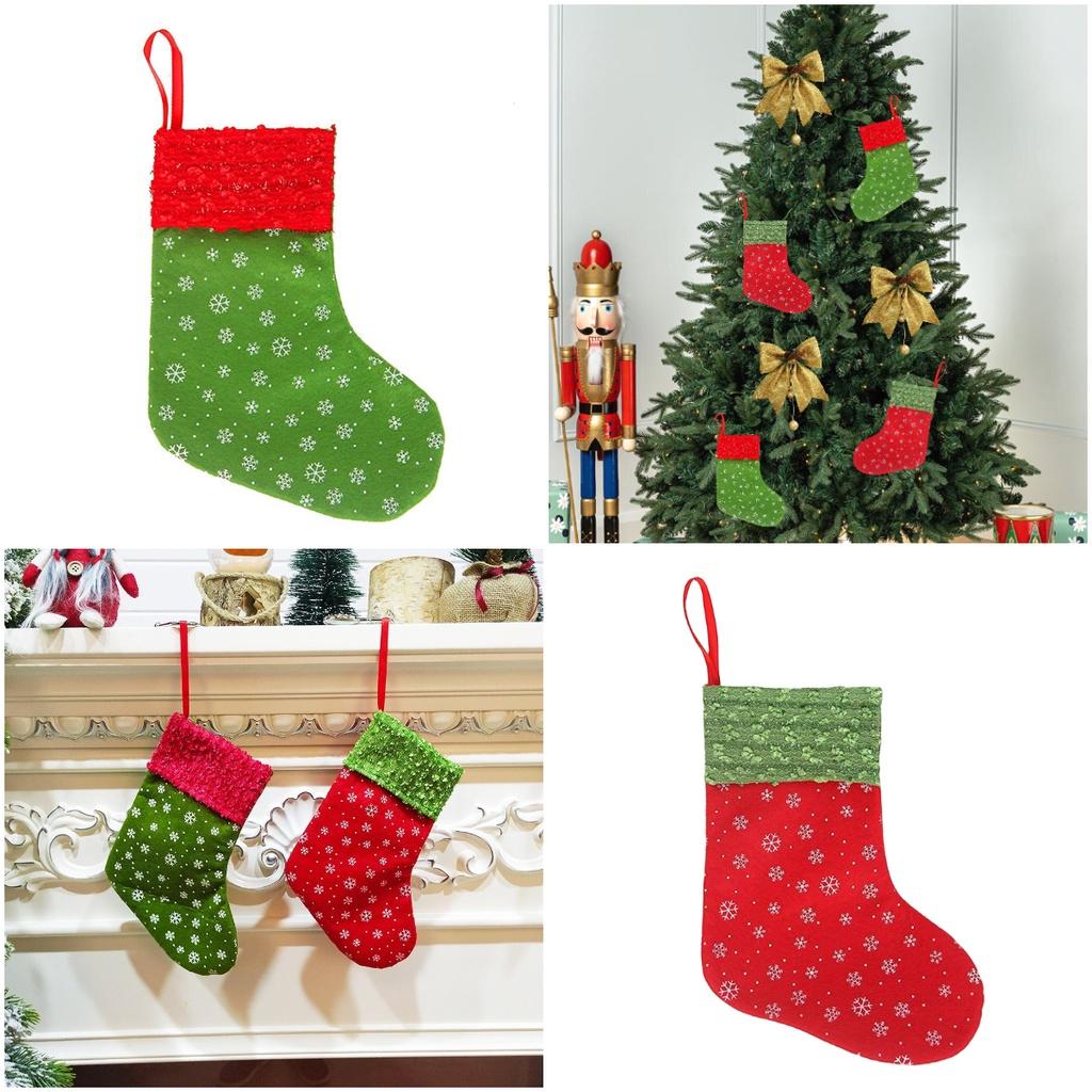 Stockings Christmas Small Gifts Bag Fireplace Decoration Holiday Festival Party