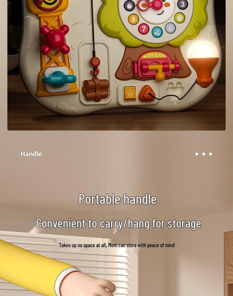 Guyu Montessori Busy Board: Educational Toy for Babies and Toddlers (1-3 Years) - Intellectual Ball Lock Opening Activity