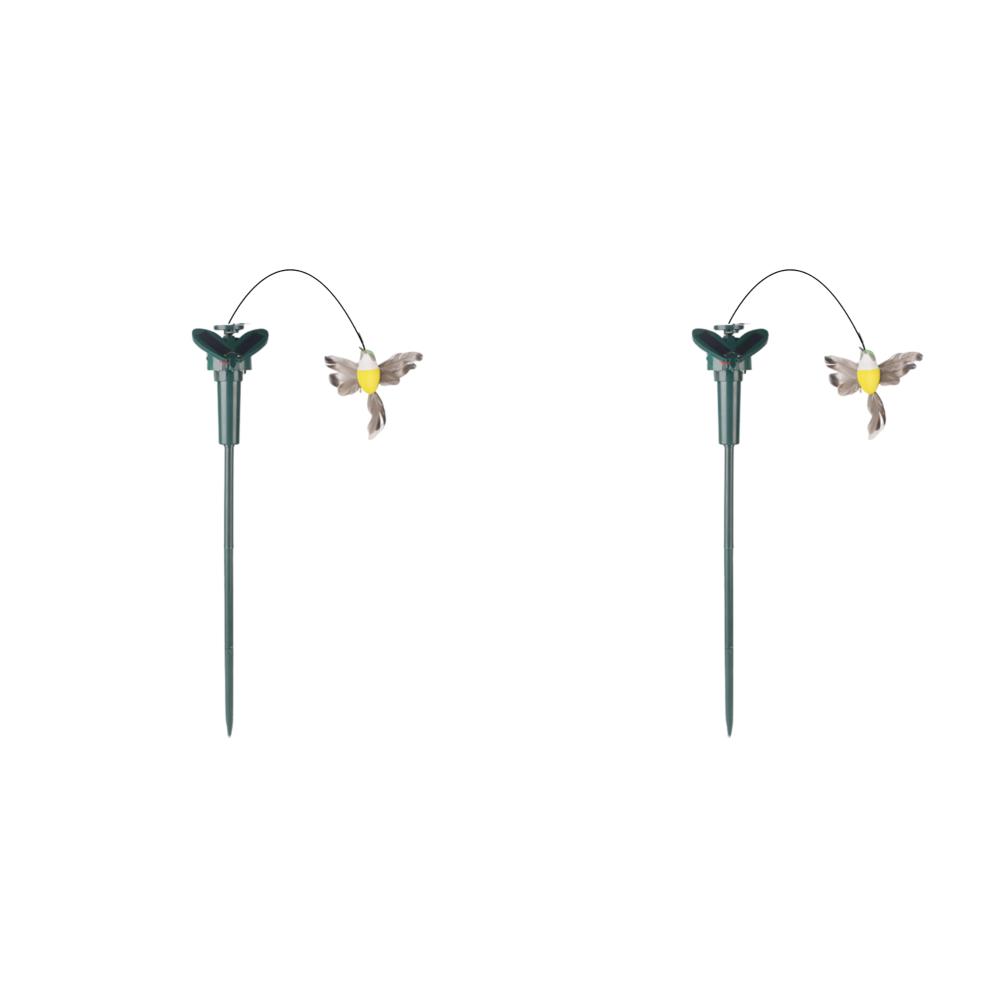 5-1PC Solar Powered Flying Wobble Solar Garden Dancing Ornament Cute Animal Butterfly Bird Garden Stake Outside Ornament Decor