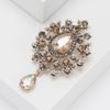 Zinc Alloy Zircon Crystal Brooch Retro Palace Style Pendant Brooch New Corsage Pins  Wedding