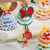 Knitted Christmas Tree Ornament Multi-Layered Mini Crochet Christmas Tree Hanging Decoration with Bell And Star Top Colorful Small Xmas Tree