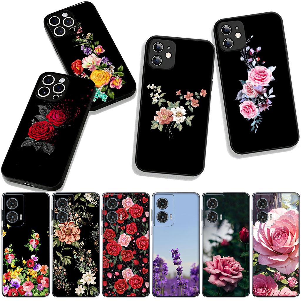 Hülle für Huawei P30 P20 P10 Mate 10 20 Pro Lite Y9A Y8S P Smart Y7 Y9 Prime Y6 Handyhülle Pfingstrose Rose Lavendel Blume