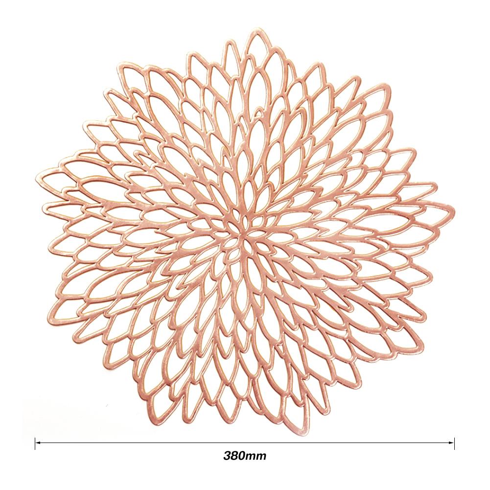 Set of 4 Metallic Placemats Set Vinyl Leaf Design Table Placemats for Christmas Thanksgiving Wedding Dinner Table Mat Coaster