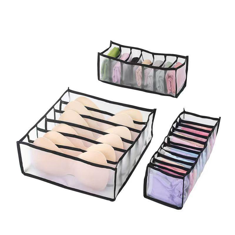 3-teiliges Schubladen-Organizer-Set: Unterwäsche- und Sockenaufbewahrung mit Netztaschen