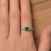 Women's Green Lab Emerald Gemstone Ring 925 Sterling Silver May Birthstone Engagement & Wedding Wear Stantement Ring