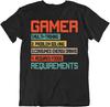 Gamer Definition T Shirts Requirements Humor Shirt Novelty Science Tee