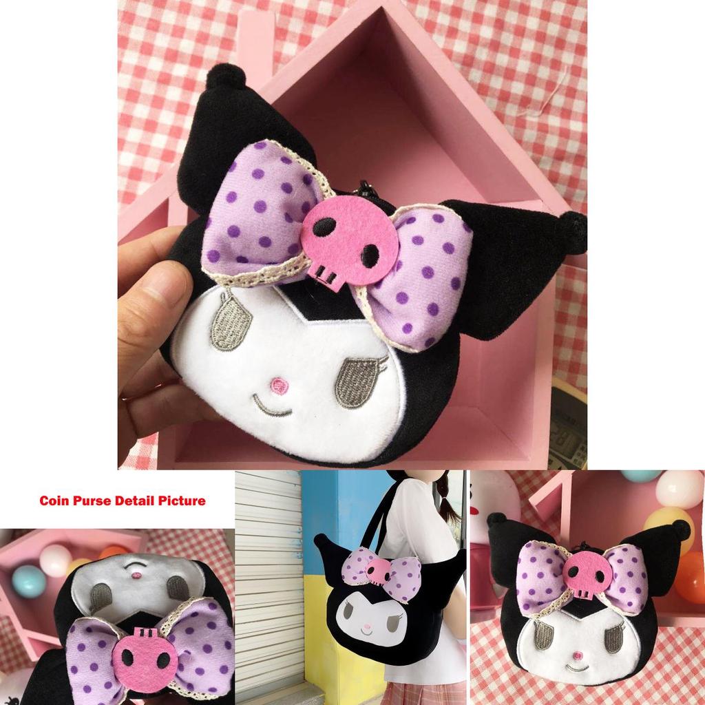 Stylish Kuromi Plush Handbag With Kawaii Charm Perfect For Daily Use And Gifts