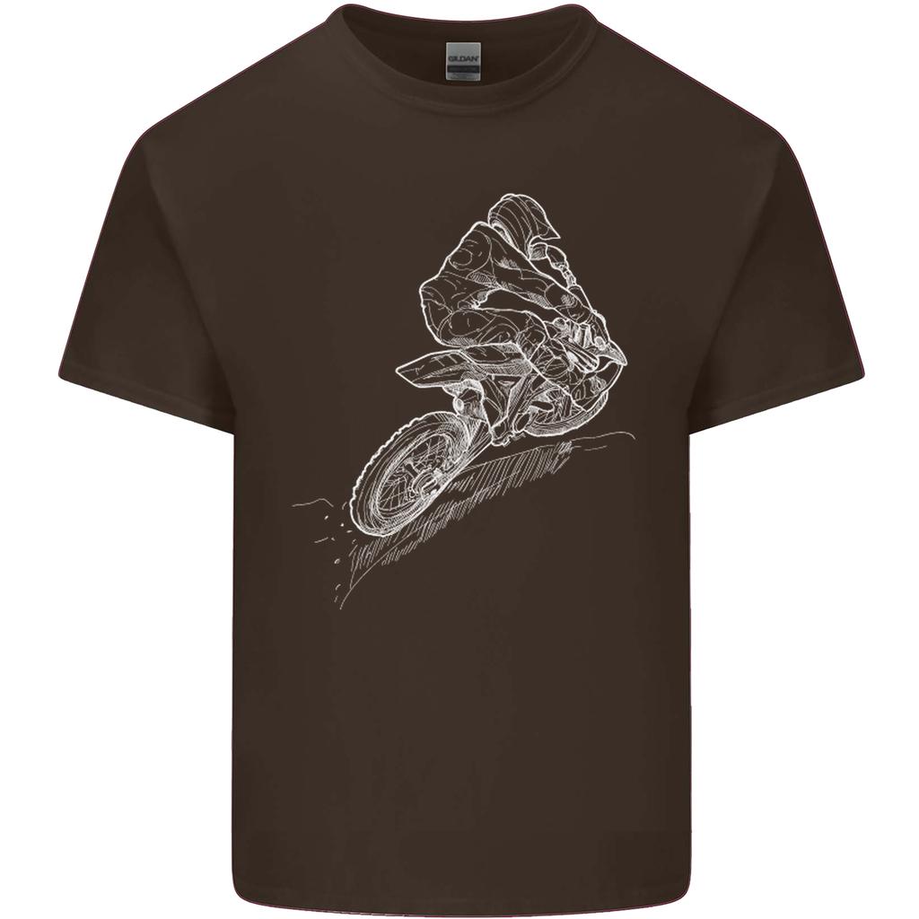 Motocross Rider Drawing Dirt Bike MotoX Unisexs Light Cotton TShirt