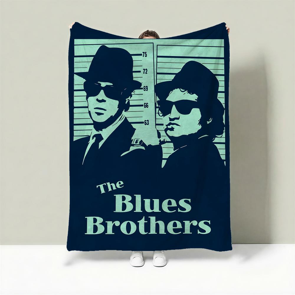 Band T-The Blues Brothers Throw Lightweight 240g Flannel Blanket Soft Skin-friendly for Summer Cooling 75X95CM