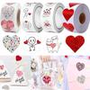 500 Stück Herz Runde Aufkleber, Liebesaufkleber, Valentinstag, Hochzeitstag, Umschlagversiegelungs-Etiketten, Geburtstagsparty-Dek