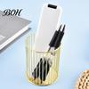 Office Desk Pen Holder Metal Holder, Nordic Organizer for Makeup Brushes, Electroplated Accessory Anti-Rust Multifunctional Storage Basket Pencils