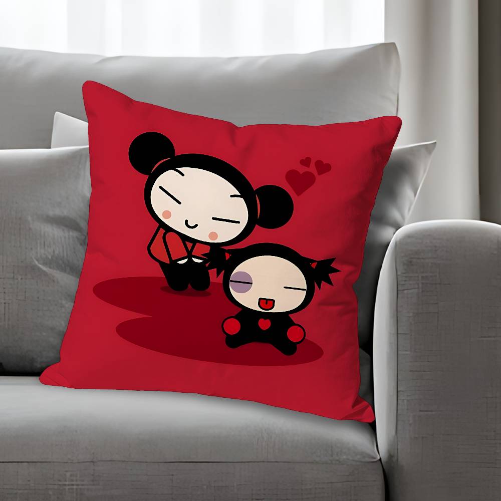 PPucca Love GGaru Cute Various Sizes Square Pillow Case For Car Home Bedchamber Decor Custom Valentine gift