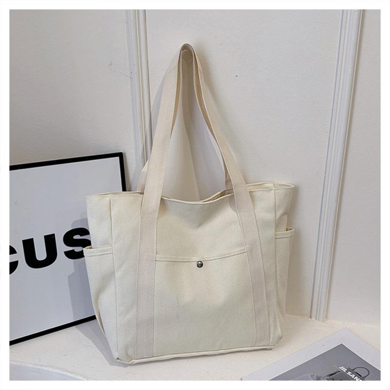 Large Capacity Tote Canvas Bag Work Commute High Aesthetic Versatile Artistic Student Book Shoulder Bag