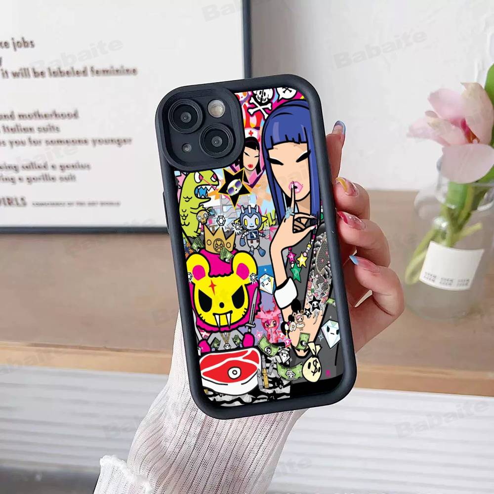 Japan Tokidoki For IPhone 17 Pro Max 16 15 14 13 12 11 Plus Black Soft Phone Cover
